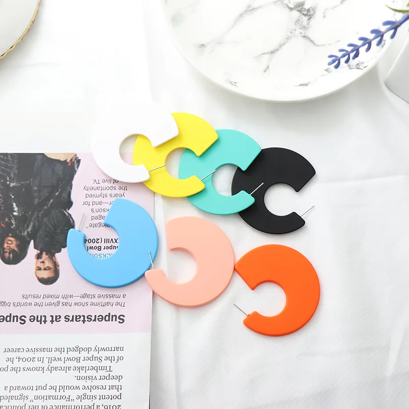 

New Fashion Hollow Round Earring Acrylic Simple Earrings For Women Jewelry Wedding Party Christmas Gift Wholesale