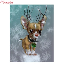 Diy Алмазная вышивка, Набор для вышивки крестом, чихуахуа, собака, животные, фото на заказ, полная 5d алмазная вышивка, наклейка на стену для домашних животных, Декор