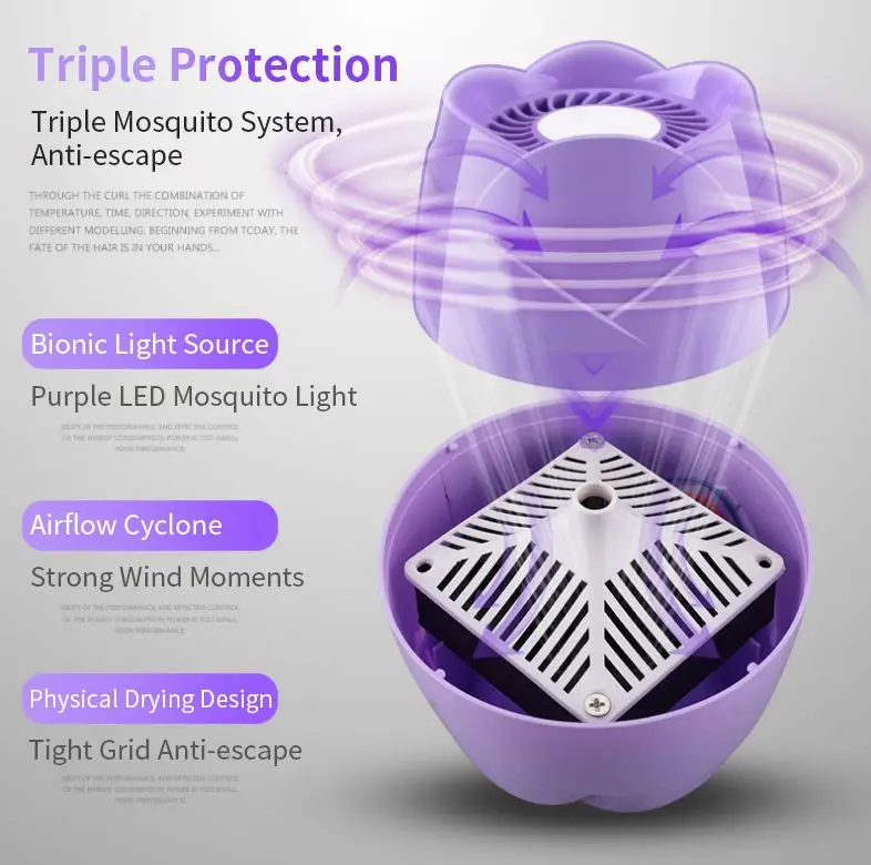 Анти-москитные лампа безызлучательной фотокаталитический Противомоскитный лампа для уничтожения насекомых Fly мухобойка USB светодиодный