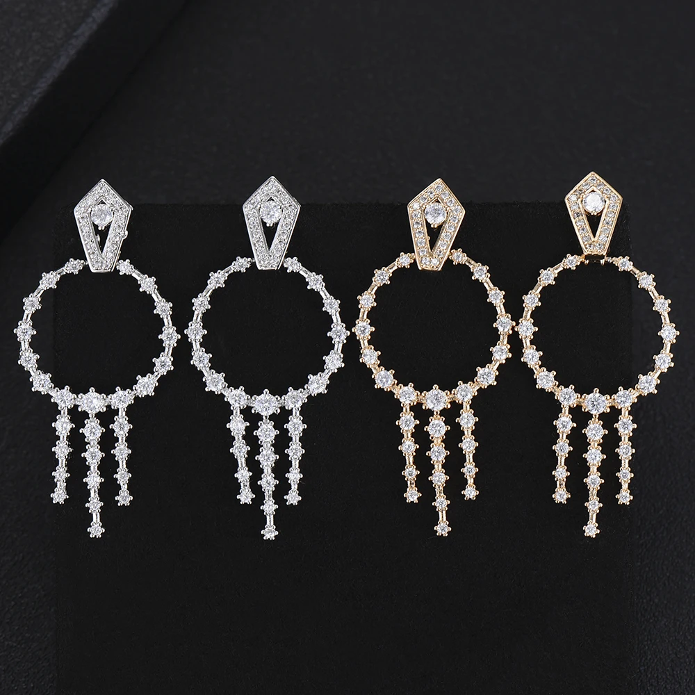 

GODKI Luxury Geometric Statement Earrings For Women Wedding Cubic Zircon Crystal CZ Dubai Bridal Earrings Trendy Jewelry 2019