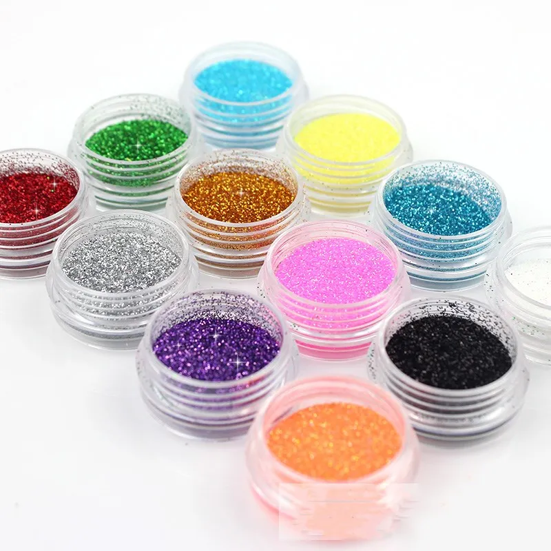 

15pcs/set Metal Glitter Powder Nail Art Tool Kit Acrylic DIY UV Gel Shining Dust gem Polish Manicure tools