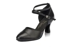 HXYOO Girls Latin Dance Shoes Women Ballroom Shoes Ladies Salsa Satin Soft Sole Buckle GM35