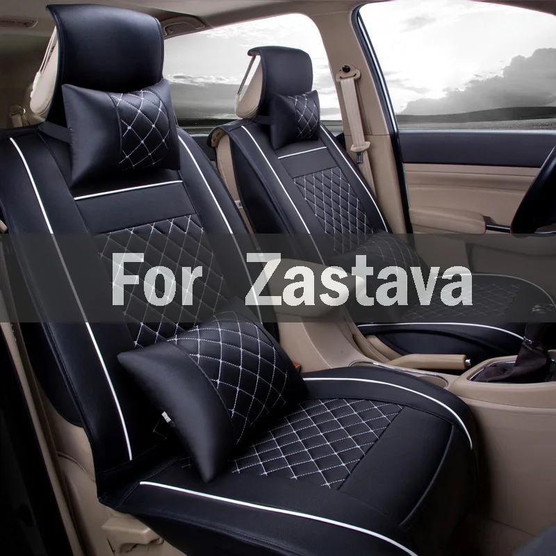 

Cushion Cover Black Yellow White Gray Beige Car Seat Cover Pu Fit Seat Protector Black/Gray For Zastava 10 Florida Skala Yugo