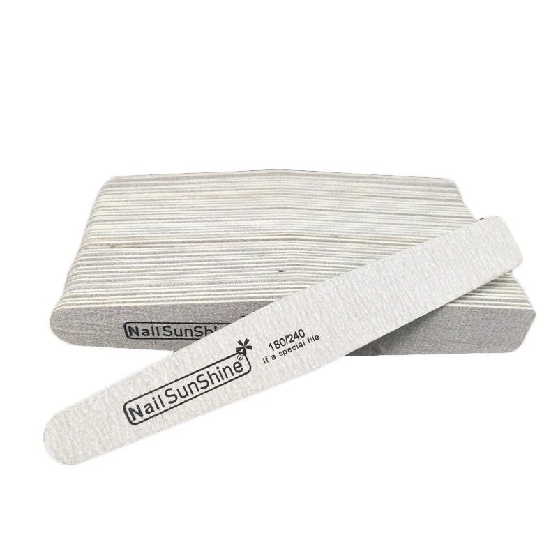 

10 Pcs Strong Thick Nail File 180/240 Grit Manicure Buffing Tips Nail Art Sandng Buffer Emery Board Gel Polish Wooden Nail Files