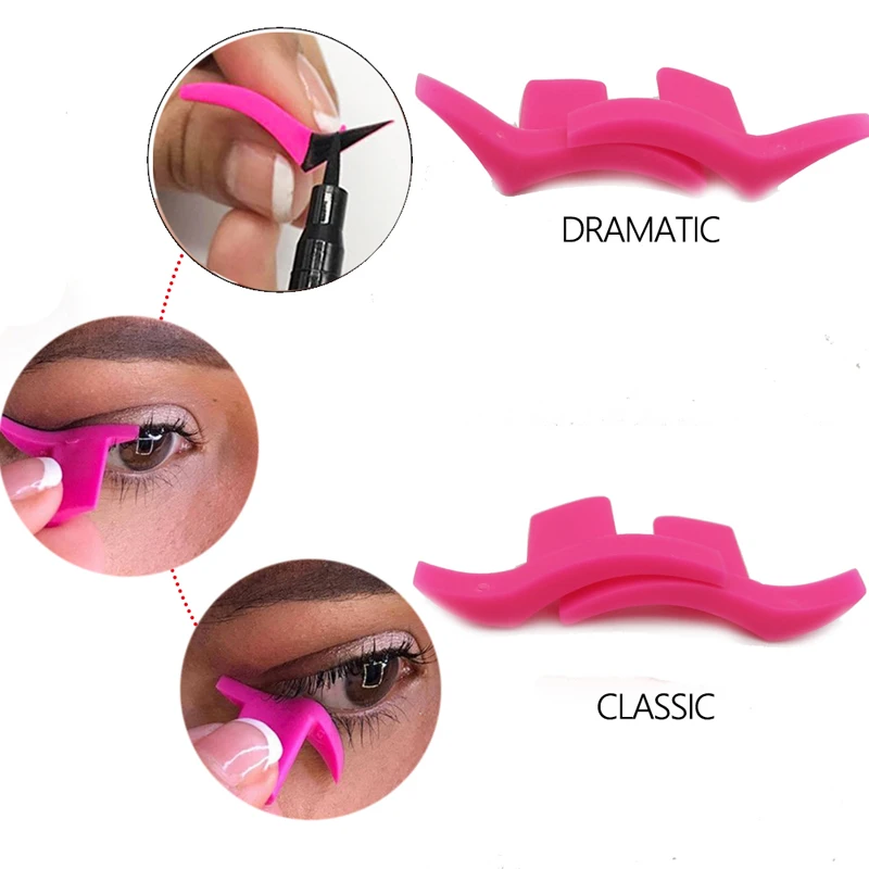 

1 Pair Wing Style Eye Liner Stamp Makeup Cat Eye Eyeliner Stencil Multifunction Eyeshadow Stencil Models Template Shaper Tool