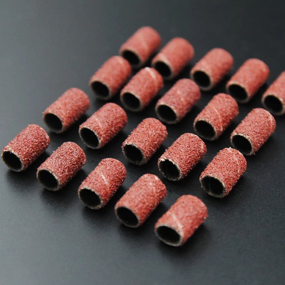 100 шт. цилиндр шлифовка Kit 80#120# 180#абразивные инструменты Dremel ногтей сверла Аксессуары наждачная бумага хвостовик роторные инструменты