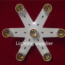 Светодиодный E27 до 7 E27 разветвитель с несколькими выходами держатель подвесной лампы, 7 в 1 E27 подвесная люстра лампа база гнездо адаптер конвертер