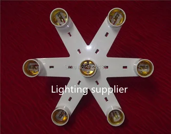 

LED E27 to 7 E27 multiple Splitter pendant lamp holder ,7 in 1 E27 suspended chandelier bulb base socket adapter converter