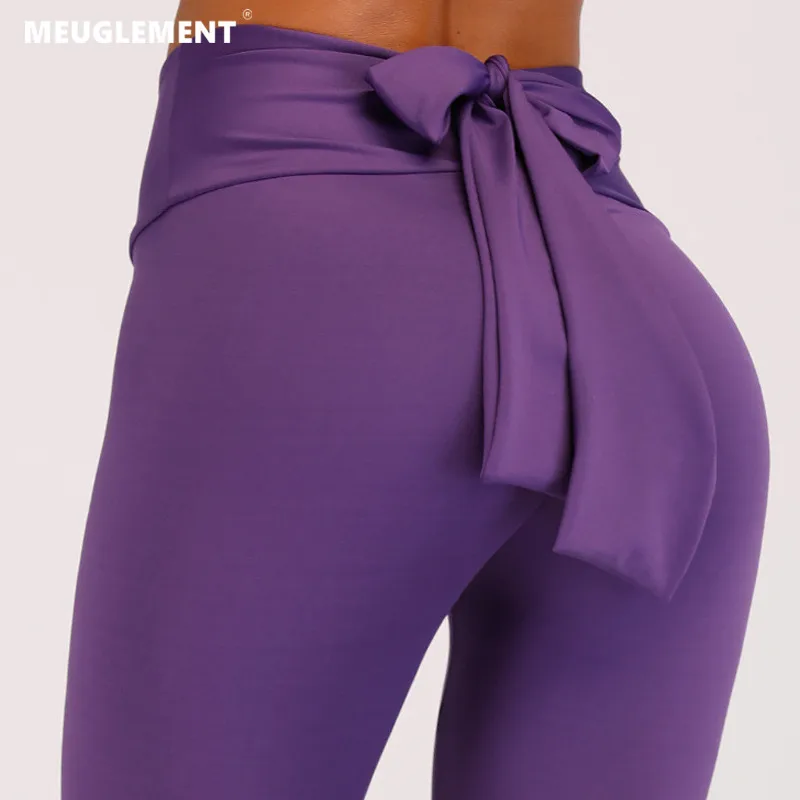 

Leggings Women Polyester leggings High Waist Push Up Elastic leggins Casual Workout Fitness Sexy Pants bowknot Legging Trousers