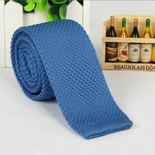 Мужской голубой вязаный галстук, классический галстук для жениха, тонкий вязаный галстук, обтягивающие Вязаные Галстуки, деловой галстук для свадебной вечеринки ZZLD911