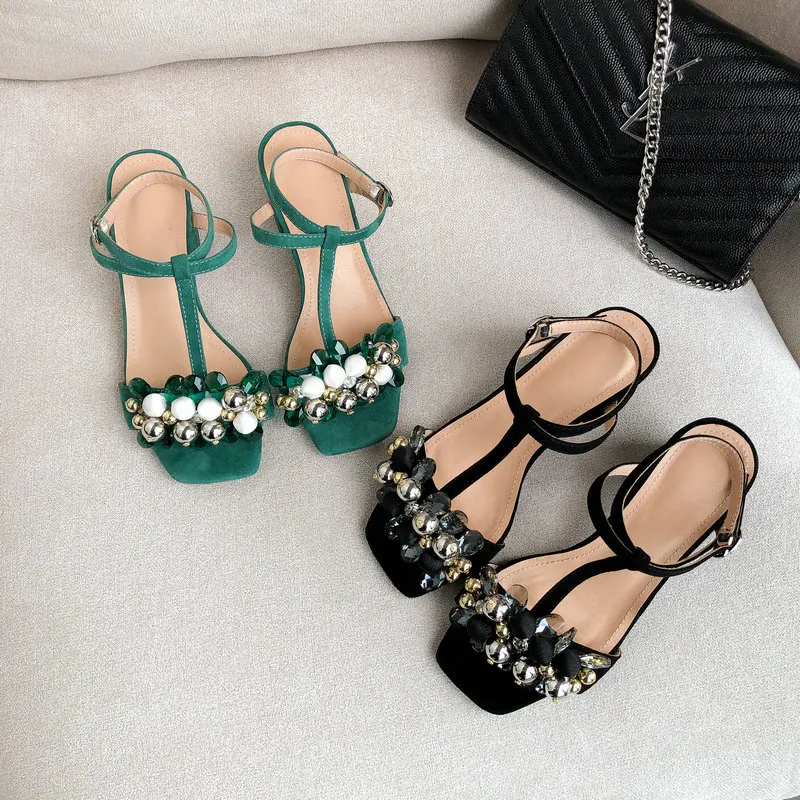 Женская обувь из натуральной кожи; сандалии с ремешками на лодыжках в богемном стиле с цветочным узором; Летняя женская обувь для свадебной вечеринки
