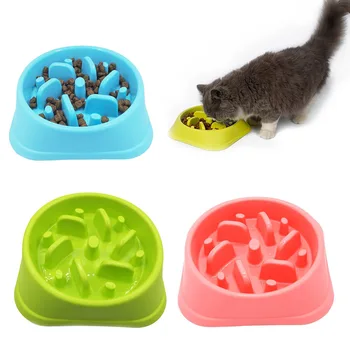 

Pet Dog Slow Feeder Anti Choke Anti-Gulping Dog Bowl Durable ABS Healthy Food Dish Bowl