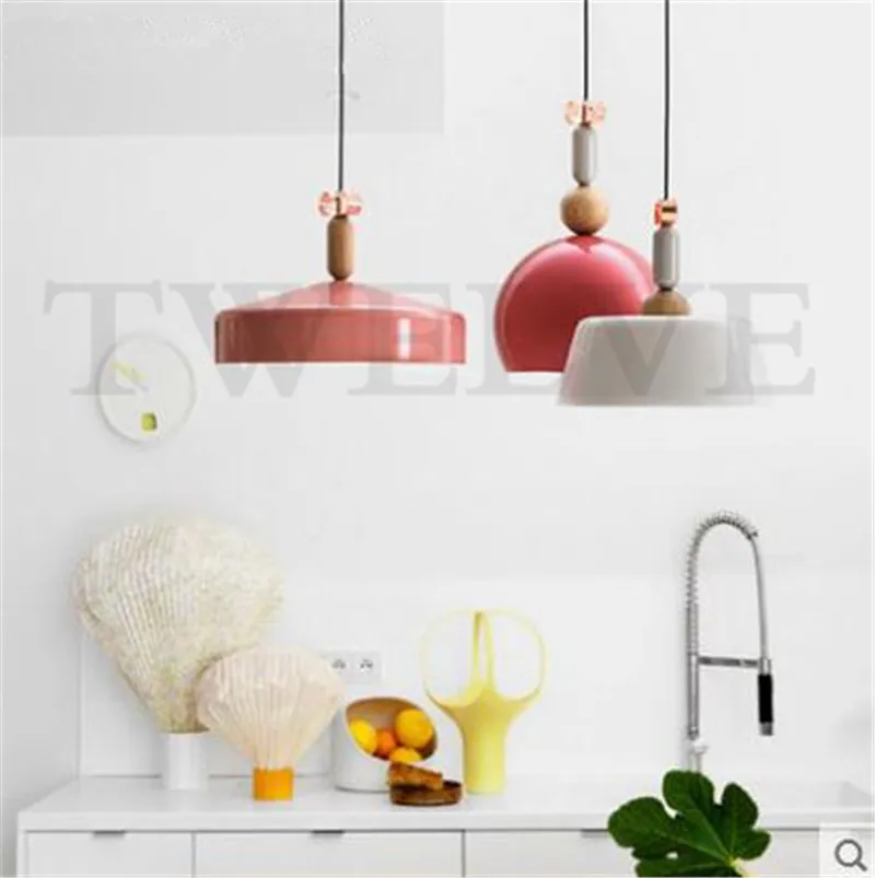 Nordic modern Home Dining Room Pendant Lamps Modern Colorful Restaurant Coffee Bedroom wood Lights Material AC110V/220V | Освещение