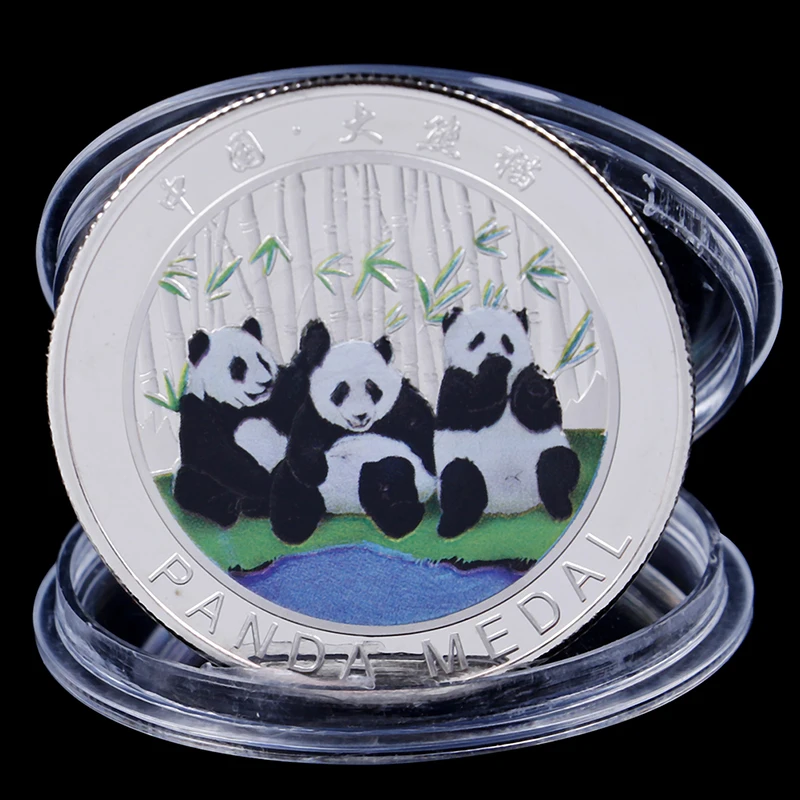 Коллекция художественный подарок черно-белый медведь монеты большая панда Baobao Китай памятные