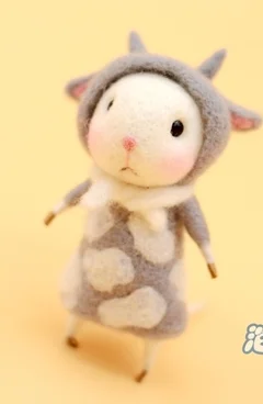 

Zodiac mouse cartoon animal set wool needlepoint kit wool felt needle felting decoration craft needlecraft DIY handmade