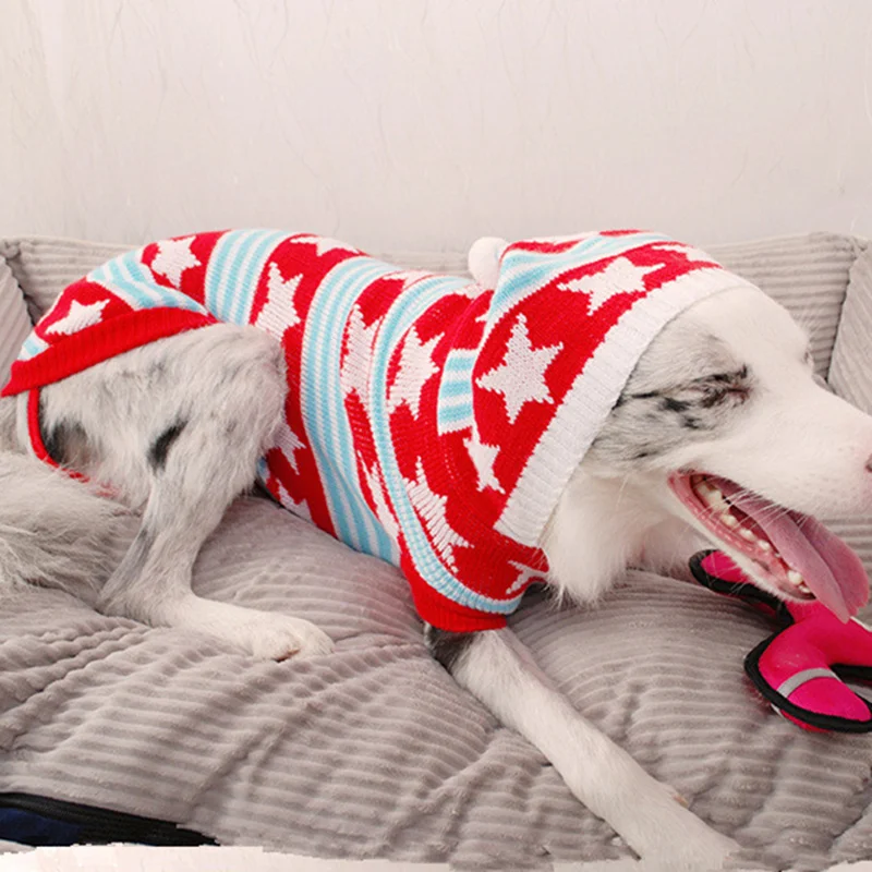 Новые Домашние животные пальто для собаки щенка наряды толстовки свитер большие худи для домашних собак Милая Одежда для больших собак на зиму Модная Удобная