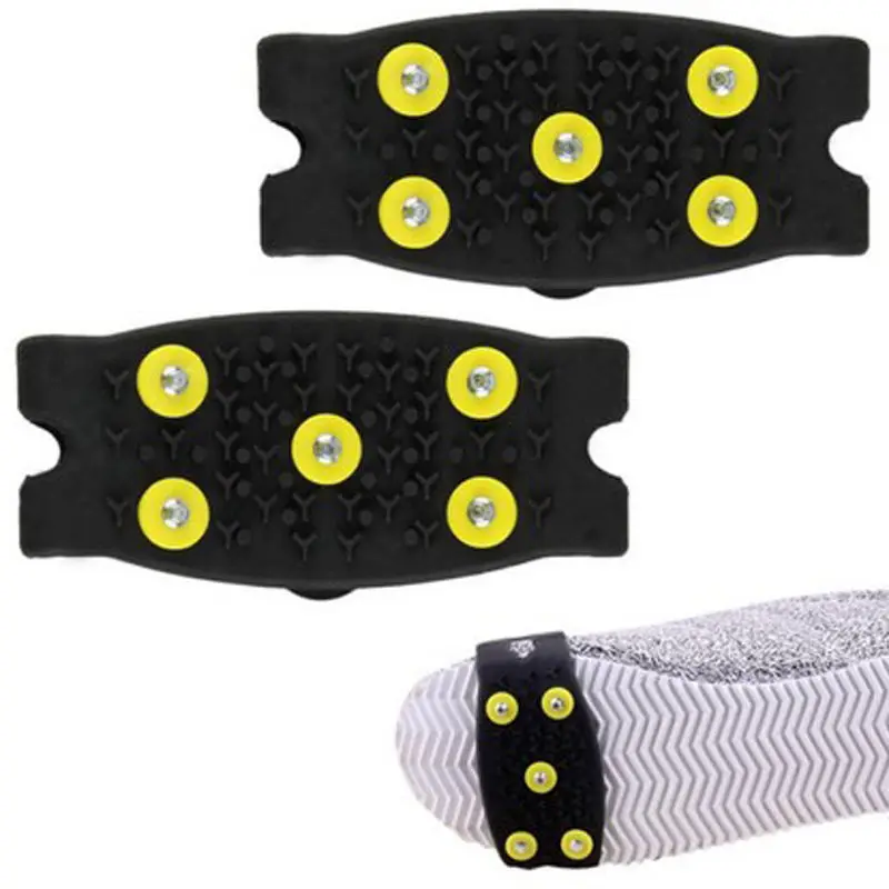 Snow Ice Climbing Anti Slip Spikes Grips Crampon Cleats 5-Stud Shoes Cover