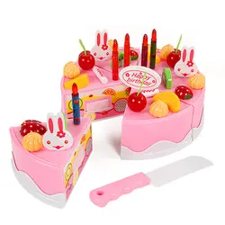 37 шт. резать праздничный торт Притворись Играть Кухня игрушки Обучающие день рождения торт кухню набор игрушек для детей