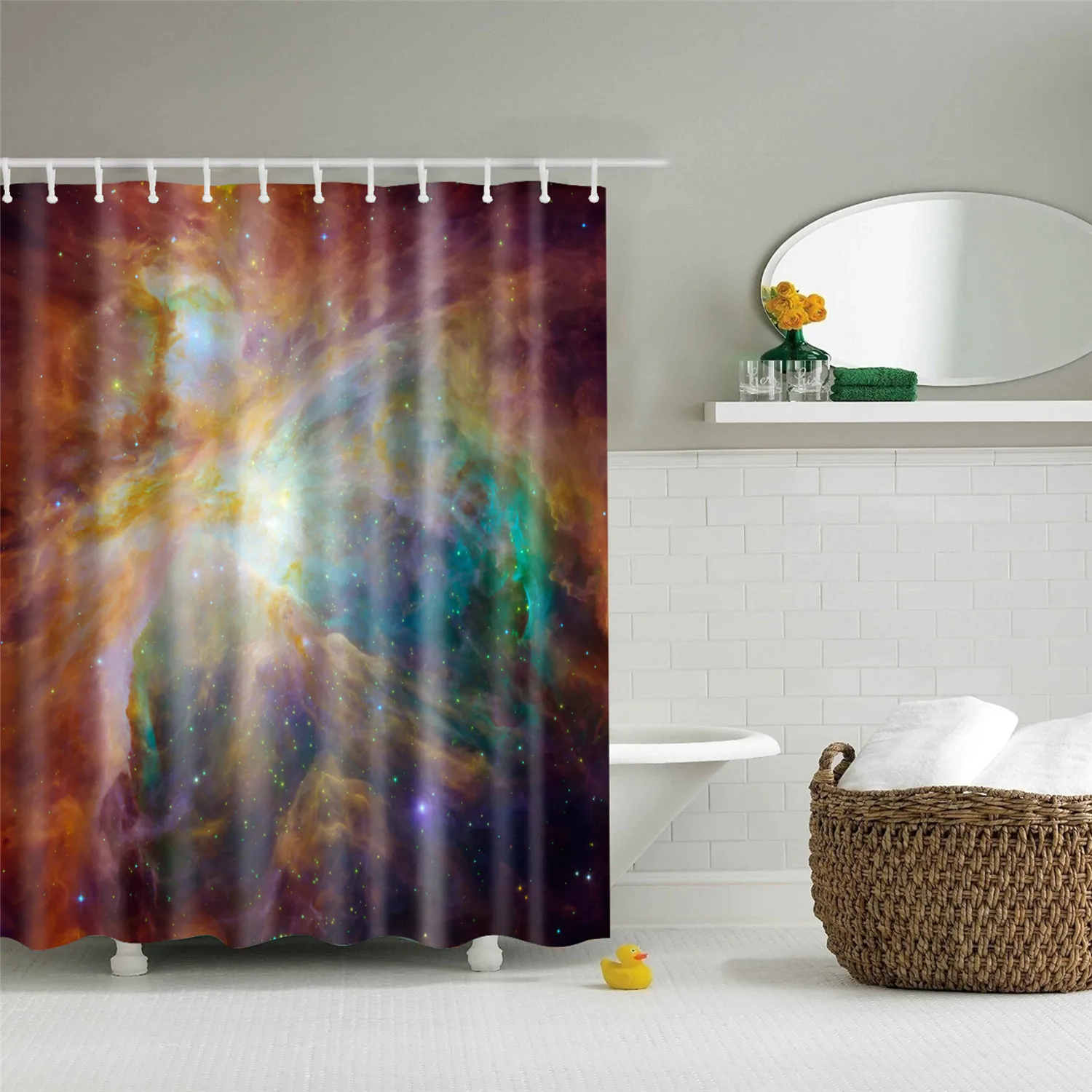 Galaxy Night, звездное небо, занавеска для ванной, 180x200 см, водостойкая полиэфирная ткань, занавеска для душа, 3D затемненная занавеска для ванной комнаты