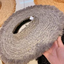 01811-shi, летняя, ручная работа, рафия, без отдыха, для пляжа, отдыха, ветер, полями, для девушек, Панама, женская, бумага, шляпа от солнца