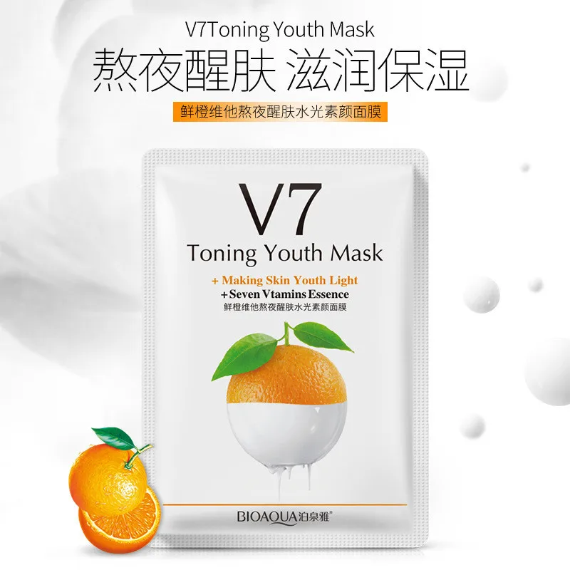 BIOAQUA Fruit V7 series 1PC Toning Facial Mask Youth Moisturizing Hydrating Nourishing Face Wrapped essence Mask Skin Care 5