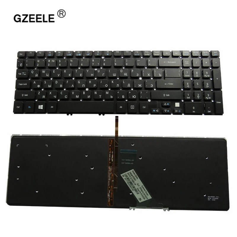 

GZEELE laptop keyboard for Acer M3-581G 581PTG V5-531 V5-551 MS2361 RU layout with backlight black replace keyboard