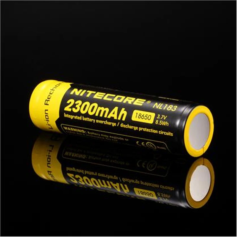 2 шт. NITECORE 18650 2300mAh NL1823 литий-ионная аккумуляторная батарея 3,7 V 8.5Wh защищенная батарея Кнопка сверху для фонарика