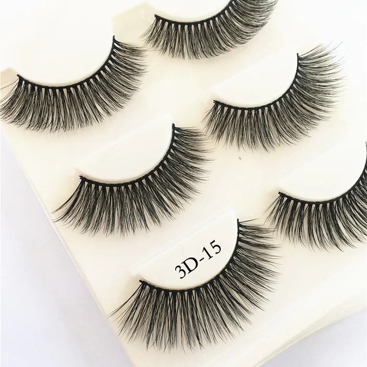 

3Pairs natural long eyelash extension soft crisscross false eyelashes for make up 3D thick fake lashes