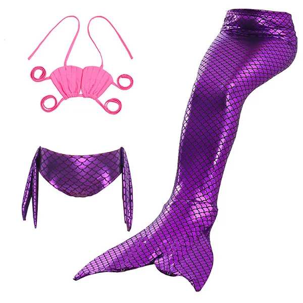 Для девочек, плавательный костюм Русалочки для детей «Ариэль» ванный комплект 3 шт./компл. 8 видов цветов в виде хвоста русалки Костюмы для косплея - Цвет: Mermaid 3pcs set