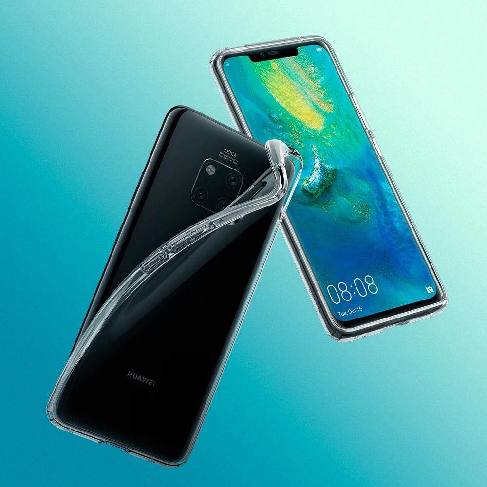 Чехол SPIGEN huawei mate 20 Pro с жидкими кристаллами L34CS25542 прозрачный гибкий прочный мягкий ТПУ чехол