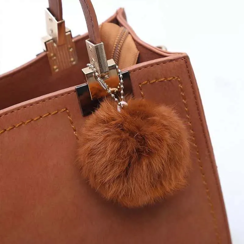 New fashion pu women shoulder bag hair ball female handbag large capacity women's handbags high quality casual ladies bags 2019 New fashion pu women shoulder bag hair ball female handbag large capacity women's handbags high quality casual ladies bags 2019