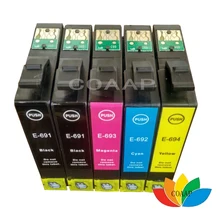 Encre 5PK Compatible pour Epson 68 T0681 69 T0691, pour stylet CX500 CX600 CX7400 CX8400, pour WorkForce 310, 315, 500, 600, 610