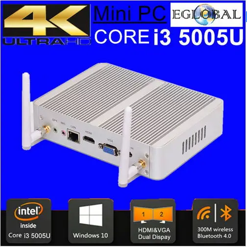 Мини-ПК без кулера Intel NUC i3 5005u Windows 10 HDMI VGA Lan Wi-Fi 4K HTPC Mini-Itx Micro ПК | Компьютеры и офис