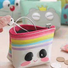 Kawaii мультфильм панда ПУ 10 см Монета Чехол кошелек сумка Дамский мешок для хранения, сумка Макияж Сумочка