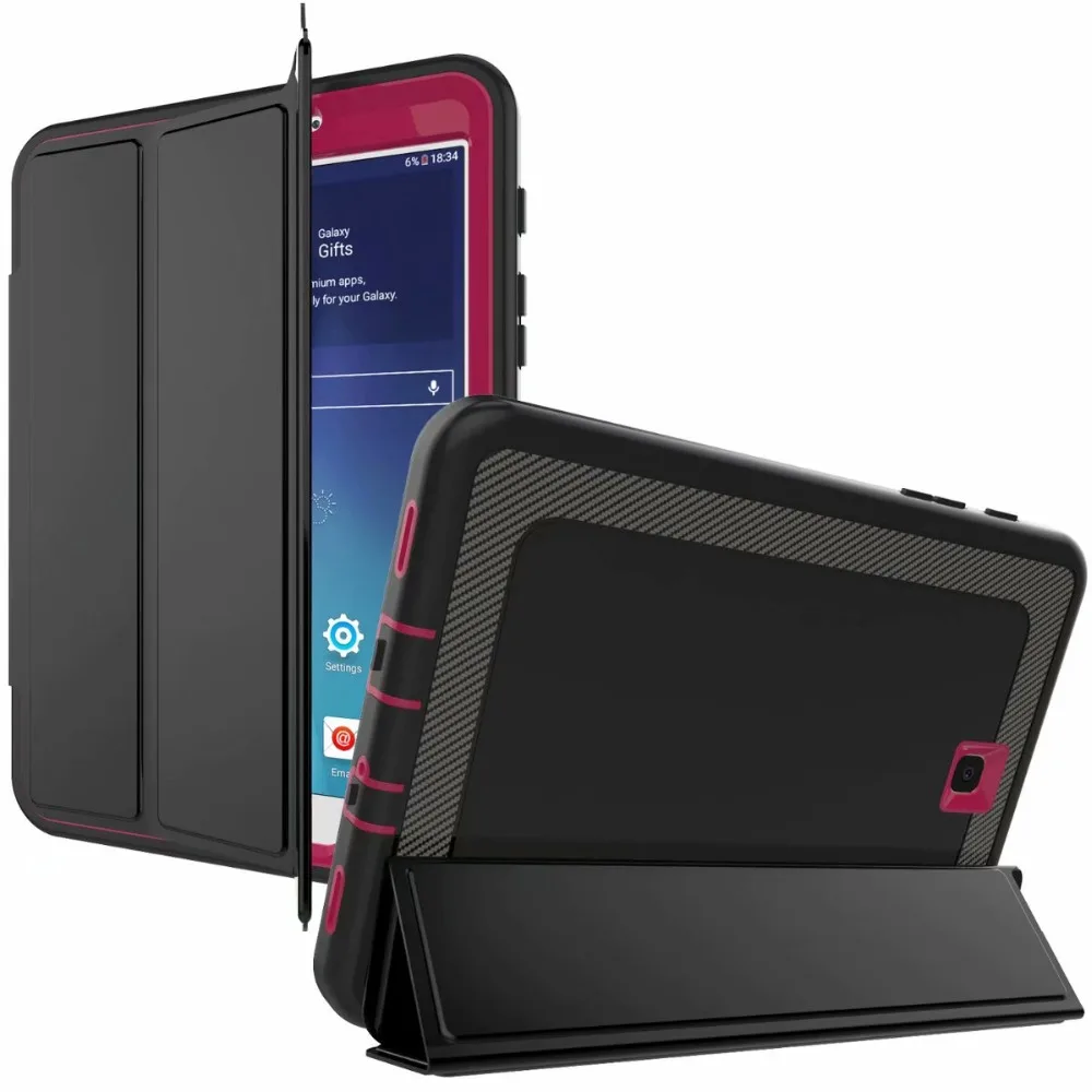 Для Samsung Galaxy Tab E T560 10,1 T580 S3 9,7 T820 Heavy Duty Воздействие Прочный Магнитный 3 Слои Smart case автоматическое выключение Пробудитесь 60 p