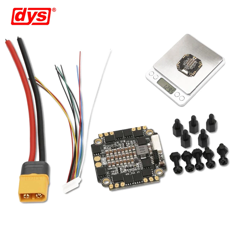 

1pcs DYS F30A 4 in 1 BLHeli_S BB2 BEC 5V 12V 3A Dshot600 Oneshot125 Oneshot42 Multishot 2S-6S ESC For RC Drone