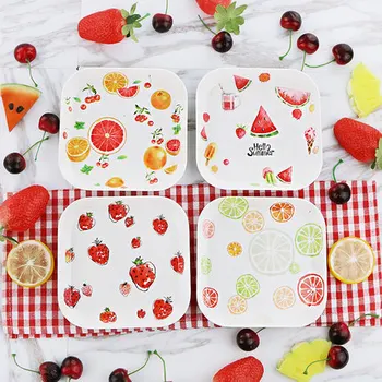 

4 piece melamine plate set Creative A5melamine watermelon strawberry grapefruit Dessert salad dish fruit dinnerware suit BY01.12