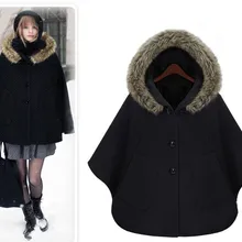 Британский бренд, новинка, осень/зима, пончо, Сплетница, Кашемировое меховое пальто с капюшоном, женская накидка, Короткие топы, манто для женщин