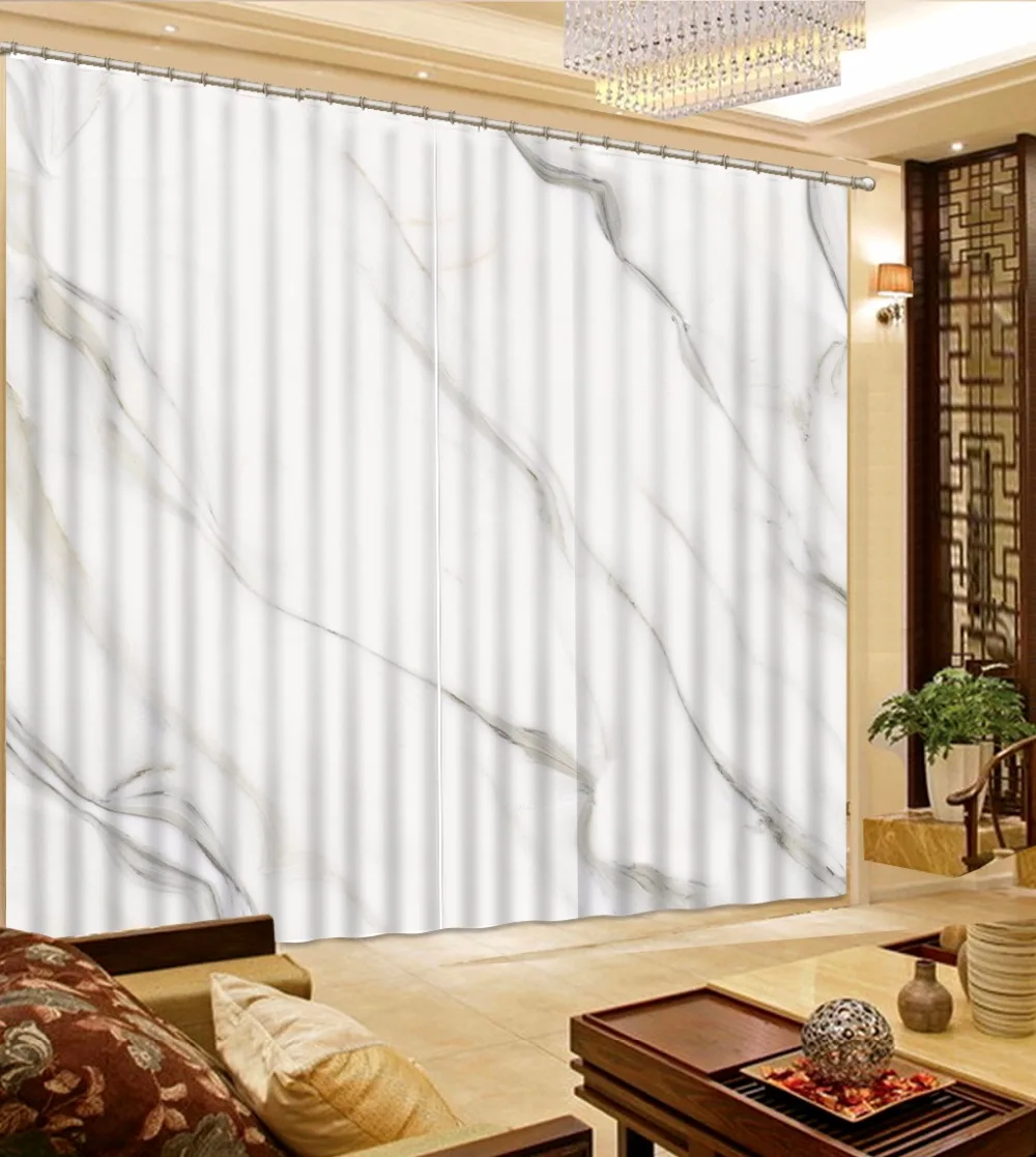

3D Curtains European Marble Curtains For Living room Bedroom Mall Blackout Curtains Window Decoration