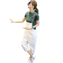 Рваные джинсы с ремешком женские с высокой талией белые черные джинсы для мамы плюс размер синие джинсовые шаровары длиной до икры брюки комбинезоны