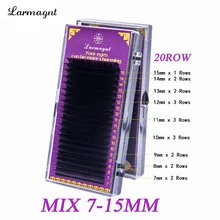 20 рядов/лоток 7~ 15 мм микс, норковые ресницы для наращивания, натуральные ресницы, Индивидуальные ресницы, 2D 3D накладные ресницы ручной работы