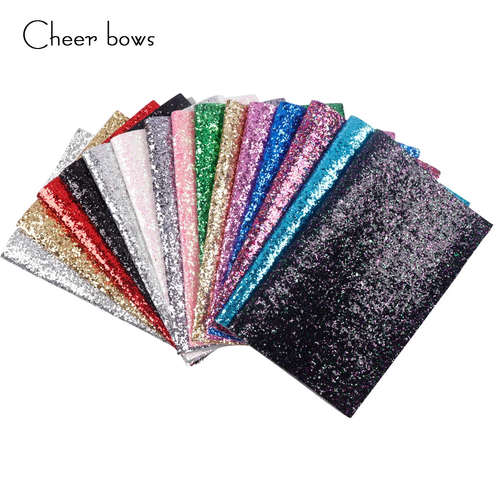 

22*30CM Solid Color Glitter Fabric Apparel Sewing Accessories Garment Decorative Sewing Material Wedding Party Decoration
