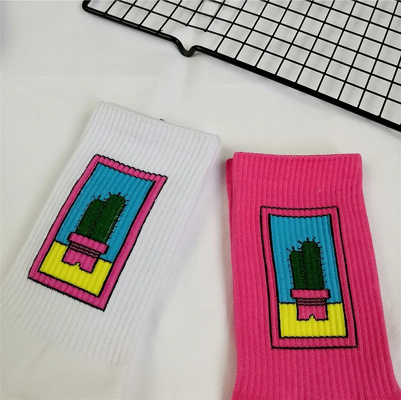 Korean style fashion Harajuku street hip hop socks unisex fun men's socks happy skateboard flame ladies socks