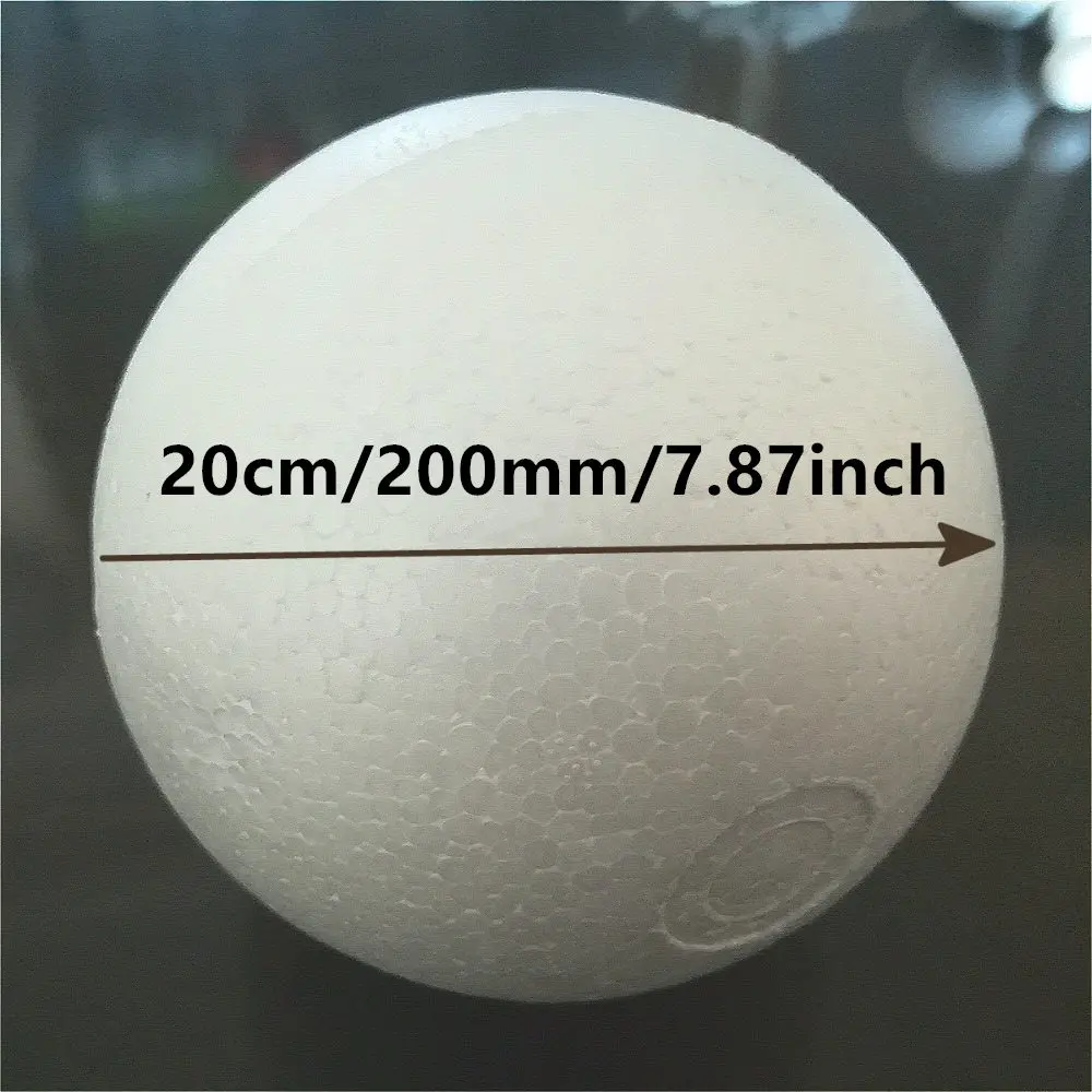 20 см 2 шт белый моделирование пенополистирол пенопласт мяч вечерние Рождественские шары украшения «сделай сам» ремесло 200 мм 7,87 дюйма