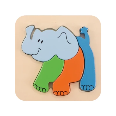 Дети Деревянный животные пазл 8 различных стилей простой фанеры Детские Развивающие головоломки игрушки для малышей PHOOHI - Цвет: Elephant