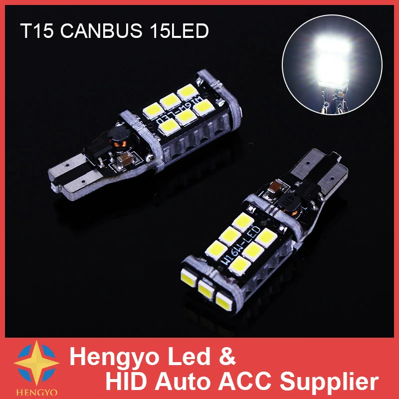 

Error Free Led Bulbs 2pcs/Lot Canbus T15 15smd 3528 LED Car Light Canbus T15 3528 15SMD Car Styling Backup Light