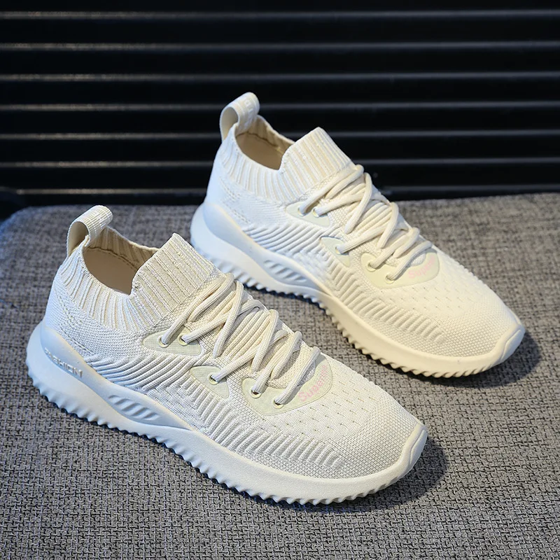 

2019 Women Shoes Summer White Shoes Sneakers Breathable Comfortable Mesh Ladies Socks Shoes Fashion Sports Chaussure Femme 2.5
