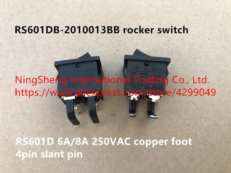 Оригинальный новый 100% RS601DB 2010013BB кулисный переключатель RS601D 6A/8A 250VAC медный ножной