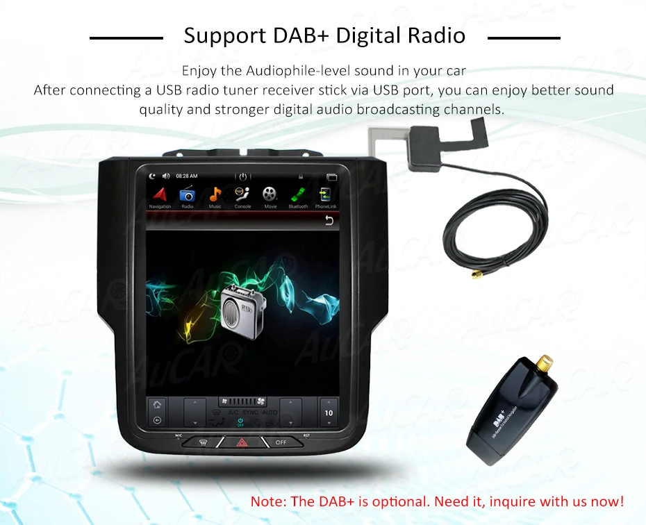 Discount Android 6.0 Tesla Style 10.4" Car DVD Player for Dodge RAM GPS System Audio 2014 - Bluetooth Radio WIFI 4G Vertical Stereo IPS 11