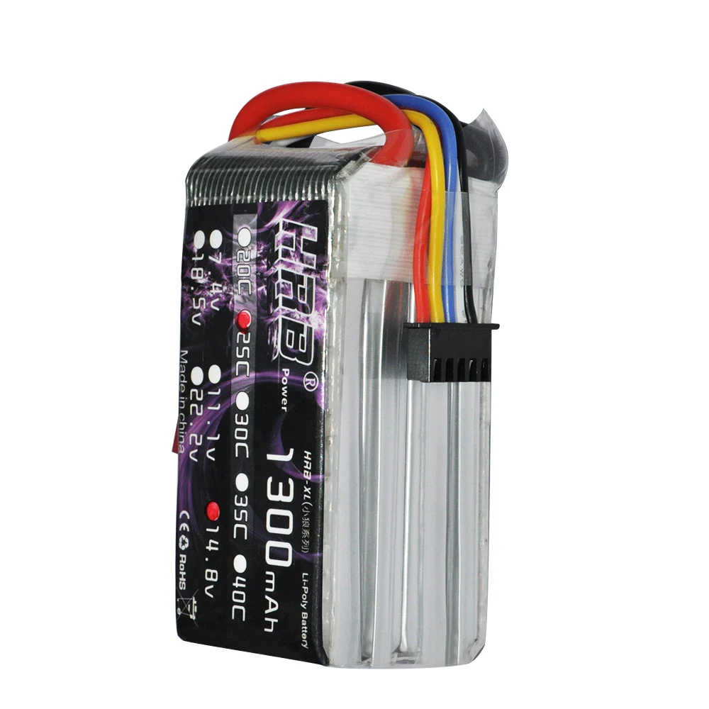HRB font b RC b font Lipo Battery 14 8V 1300mAh 25C 50C For Helicopters font